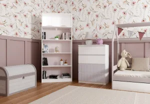 TP Living Detská komoda MALWA M4 ARTESO bielo-ružová