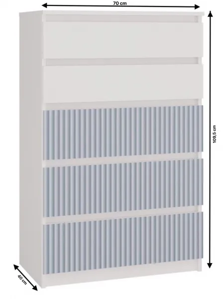 TP Living Detská komoda MALWA M5 ARTESO bielo-modrá