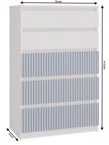 TP Living Detská komoda MALWA M5 ARTESO bielo-modrá