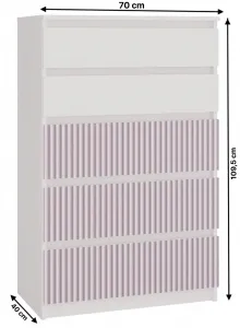 TP Living Detská komoda MALWA M5 ARTESO bielo-ružová