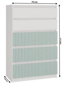TP Living Detská komoda MALWA M5 ARTESO bielo-zelená