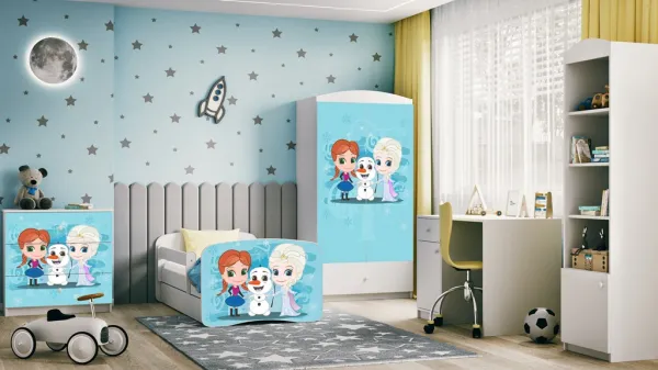 Kocot kids Detská šatníková skriňa BABYDREAMS Snehové princezné biela