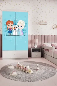 Kocot kids Detská šatníková skriňa BABYDREAMS Snehové princezné biela