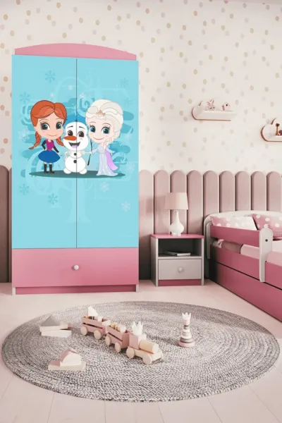 Kocot kids Detská šatníková skriňa BABYDREAMS Snehové princezné ružová