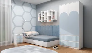 TP Living Detský nočný stolík MALWA M2 ARTESO bielo-modrý
