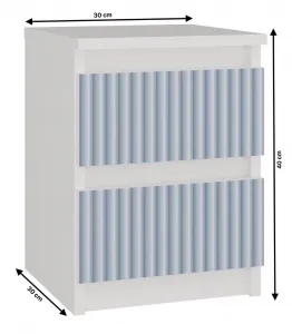 TP Living Detský nočný stolík MALWA M2 ARTESO bielo-modrý