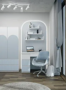 TP Living Detský písací stôl MALWA ARTESO bielo-modrý ľavý