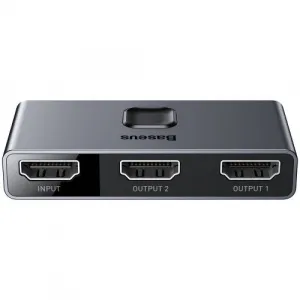 Baseus Matrix 3x HDMI Switch 4K, šedý (CAHUB-BC0G)