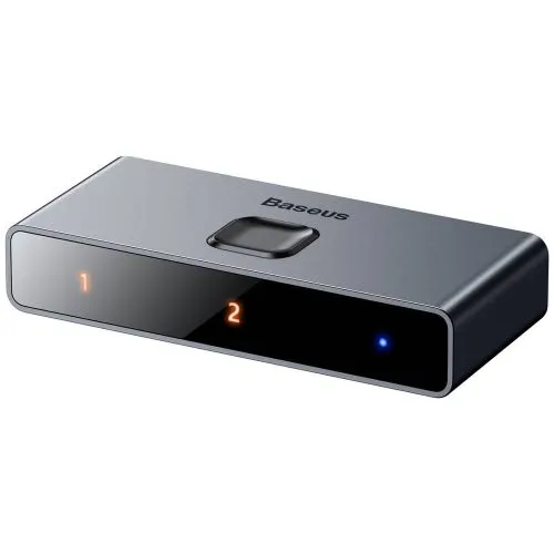 Baseus Matrix 3x HDMI Switch 4K, šedý (CAHUB-BC0G)