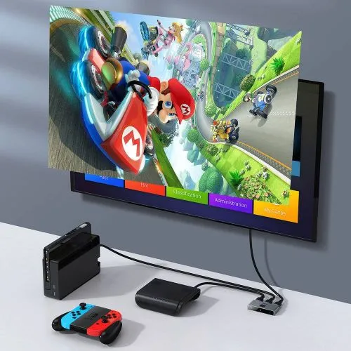 Baseus Matrix 3x HDMI Switch 4K, šedý (CAHUB-BC0G)
