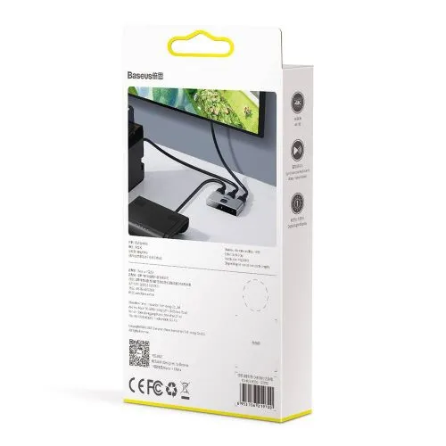 Baseus Matrix 3x HDMI Switch 4K, šedý (CAHUB-BC0G)