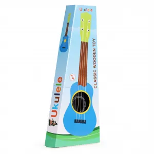 Detská drevená gitara ukulele so 4 nylonovými strunami