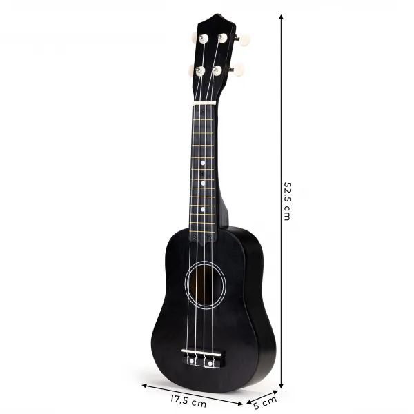 Detská drevená gitara ukulele so 4 nylonovými strunami
