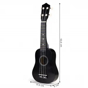 Detská drevená gitara ukulele so 4 nylonovými strunami
