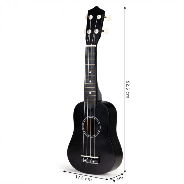 Detská drevená gitara ukulele so 4 nylonovými strunami