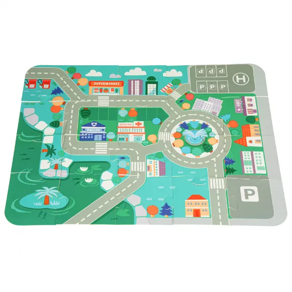 Drevené vzdelávacie bloky city mat 121 ks