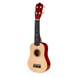 Detská drevená gitara ukulele so 4 nylonovými strunami