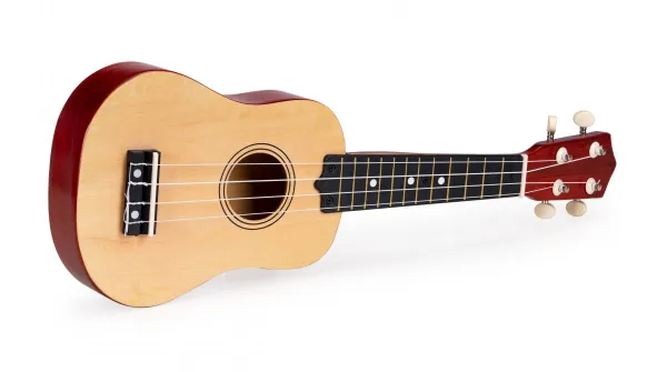 Detská drevená gitara ukulele so 4 nylonovými strunami