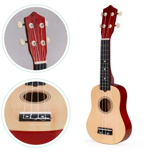 Detská drevená gitara ukulele so 4 nylonovými strunami