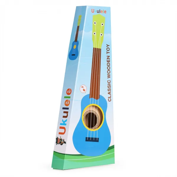 Detská drevená gitara ukulele so 4 nylonovými strunami