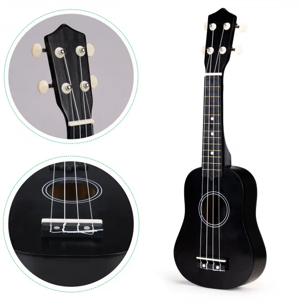 Detská drevená gitara ukulele so 4 nylonovými strunami