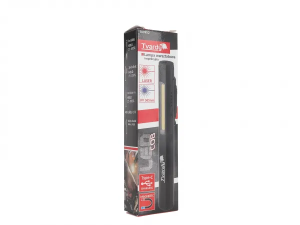 Tvardy Pracovné svietidlo LED COB 5W + 3W UV laser 800mAh 400lm IP44