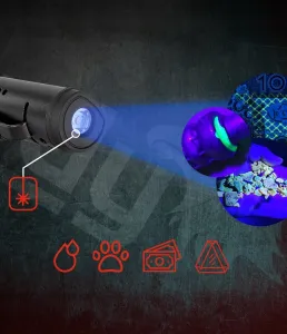 Tvardy Pracovné svietidlo LED COB 5W + 3W UV laser 800mAh 400lm IP44