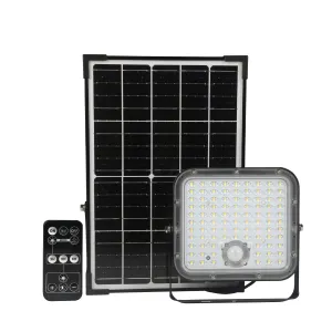 LED reflektor 4800lm so solárnym panelom + diaľkové ovládanie