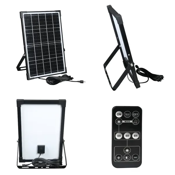 LED reflektor 4800lm so solárnym panelom + diaľkové ovládanie