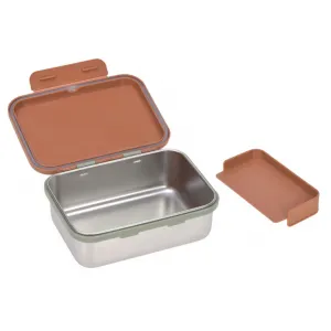 Lässig nerezový desiatový box Happy Prints Farba: Light olive