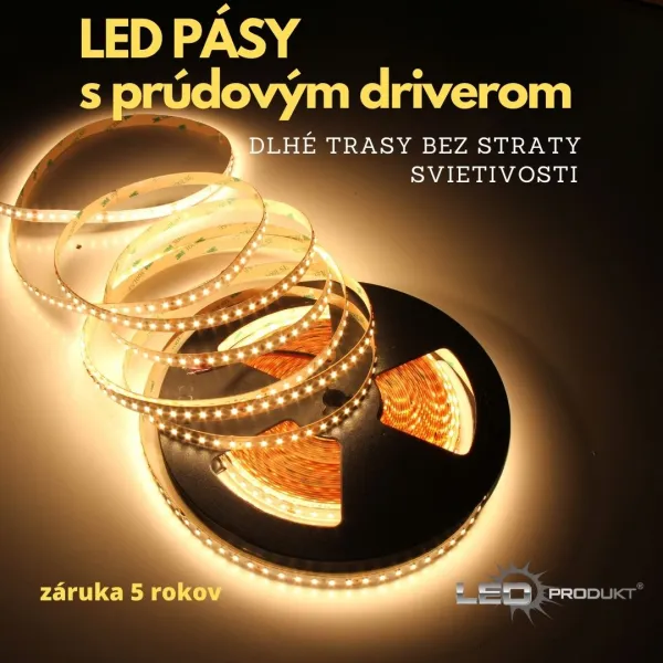 LEDprodukt 10m PROFI LED pásik 70LED/m SMD2835 prúd. driver studená b. 7,2W/m IP20 24V KOMPLETNÁ SADA