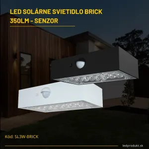LED solárne svietidlo Brick - biele 350lm