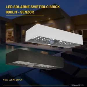 LED solárne svietidlo Brick - čierne 900lm