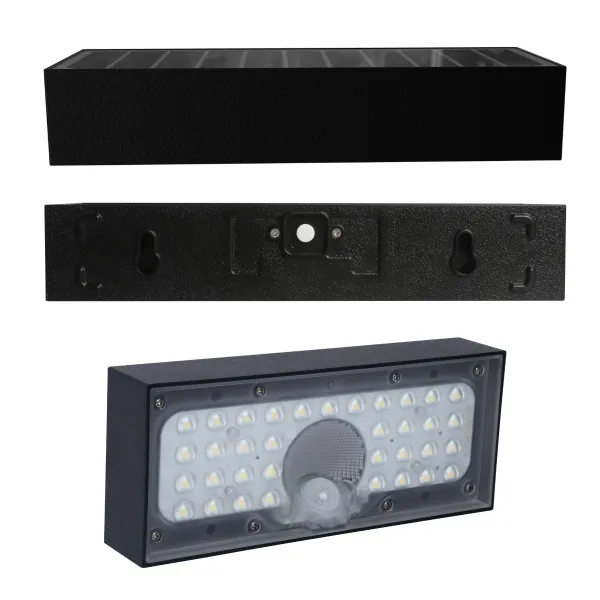 LED solárne svietidlo Brick - čierne 900lm