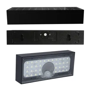 LED solárne svietidlo Brick - čierne 900lm