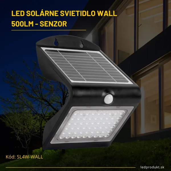 LED solárne svietidlo Wall 500Lm