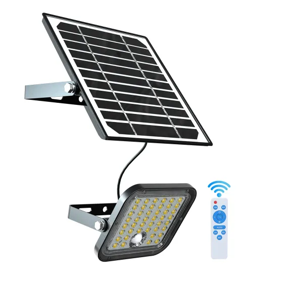 LED reflektor 1500lm so solárnym panelom + diaľkové ovládanie