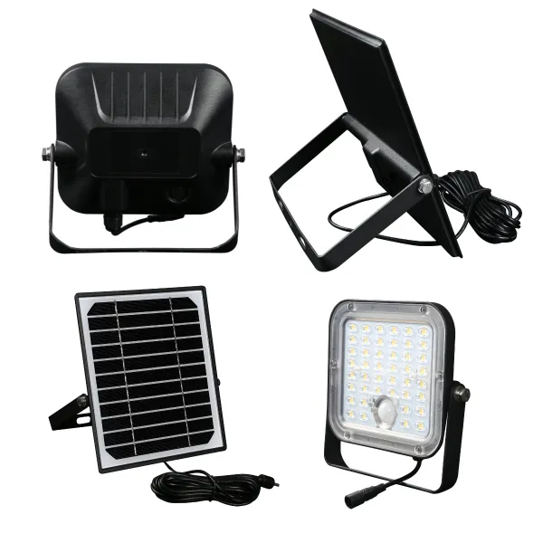 LED reflektor 1500lm so solárnym panelom + diaľkové ovládanie