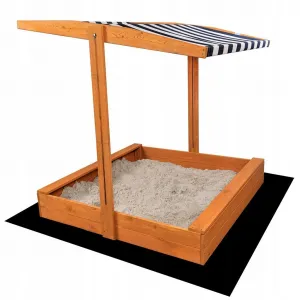 Detské drevené pieskovisko so strieškou Baby Mix 120x120 cm modré-biele
