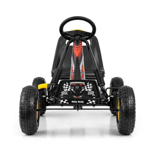 Detská šliapacia motokára Go-kart Milly Mally Thor čierna