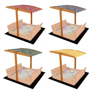 Strieška pre detské drevené pieskovisko Baby Mix 120x120 cm modré-biela