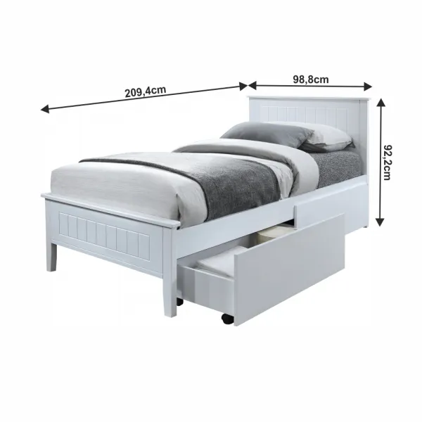 Posteľ MIDEA 90 x 200 cm Tempo Kondela Biela