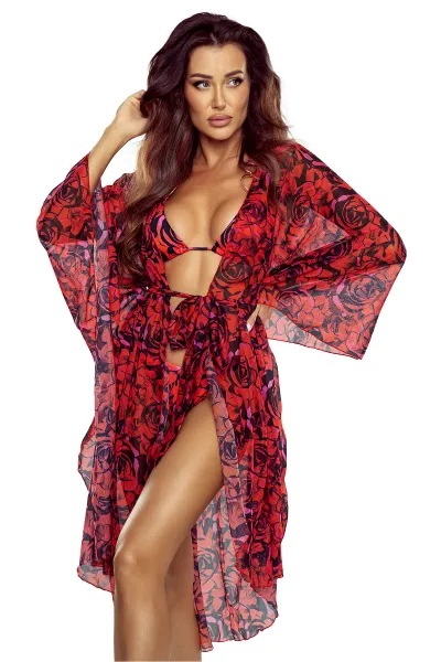 ASPERISSIA Dámske kimono LASCAIA Farba: Červená, Konfekčná veľkosť: ONESIZE