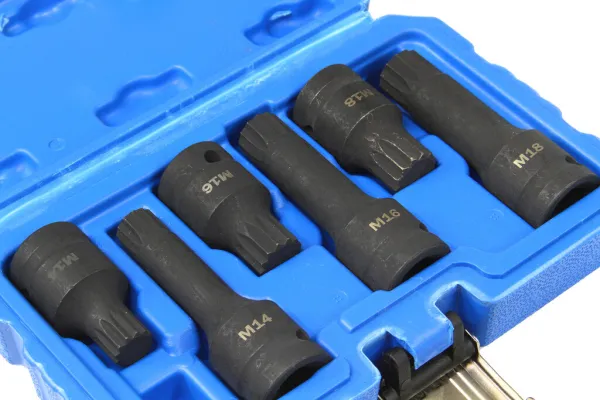 MARPOL Sada rázových nadstavcov SPLINE 1/2" M14-M16-M18 6 kusov