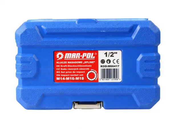 MARPOL Sada rázových nadstavcov SPLINE 1/2" M14-M16-M18 6 kusov