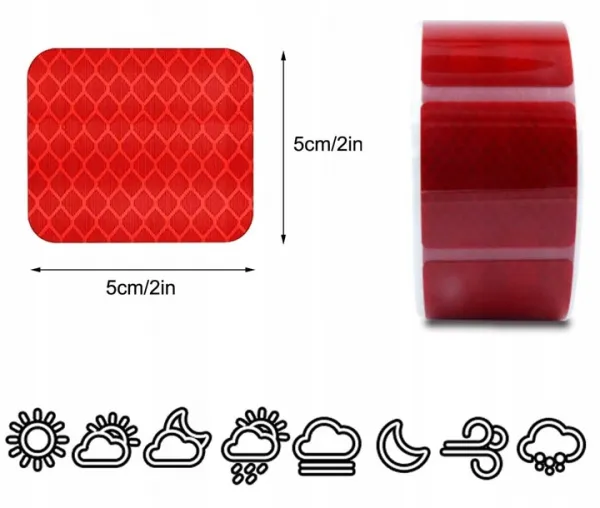 Červená reflexná páska 1M výstražná 5x5 cm | jaks