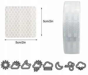 Biela reflexná páska 1M výstražná 5x5 cm | jaks