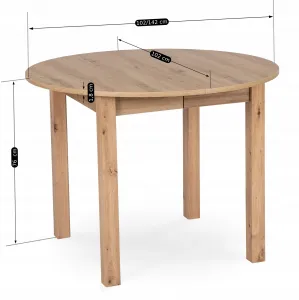 JAKS Okrúhly rozkladací stôl Harry 102-142 cm dub Riviera
