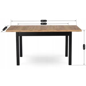 JAKS Rozkladací stôl Skubi 120-160 cm dub Craft