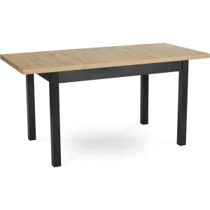 JAKS Rozkladací stôl Skubi 120-160 cm dub Riviera čierne nohy